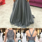 Grey Long Halter Formal Graduation Dress, Grey Prom Dress,GDC1161