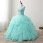 Halter Neck Open Back Mint Quinceanera Dresses Mexican Ball Gown Prom Dress #21011217