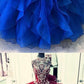 Royal Blue Halter Ruffles Sparkly Ball Gown Quinceanera Dresses,Prom Dress,GDC1239