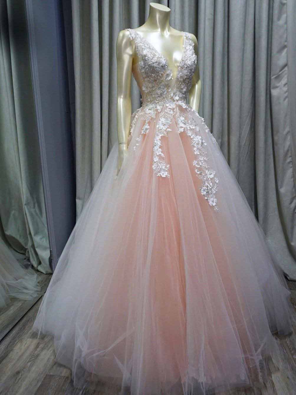 Lavender Tulle Princess Plunge V neck Formal Dress Puffy Prom Dress,GDC1289