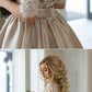 Champagne Wedding Dress, Champagne Prom Dress with Sleeves,Ball Gown Prom Dress,MA004