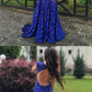 Royal Blue Formal Dress Lace Prom Dress Open Back Prom Dress Blue Prom Dress MA013