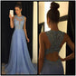 Blue Prom Dress,Prom Dress Long,Encaje Prom Dress,Blue Formal Dress,Long Evening Dress,MA086