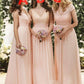 Mismatched Blush Pink Chiffon Bridesmaid Dresses,FS084