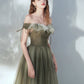 Olive Green Tulle Fairytale Long Prom Dress