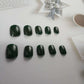 Dark Green Shiny Short Squoval Press On Nails