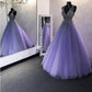 Sparkly Lavender Tulle Prom Dress Black Girls Slay Ball Gown Puffy Prom Dress #201222