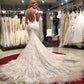Lace Wedding Dress,Backless Wedding Dress,Mermaid Wedding Dress,Charming Bridal Gown,WS030