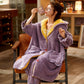 Plush Pajamas Women Thick Loose Suit Nightgown Hooded Flannel Coral Fleece Home Service - ladieskits - 0