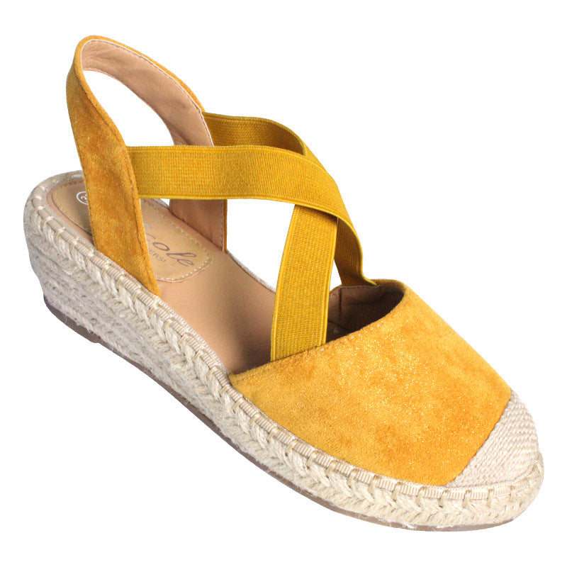 Fashion Baotou Sandals Women Cross Strap Wedge Sandals Women Slippers - ladieskits - 0