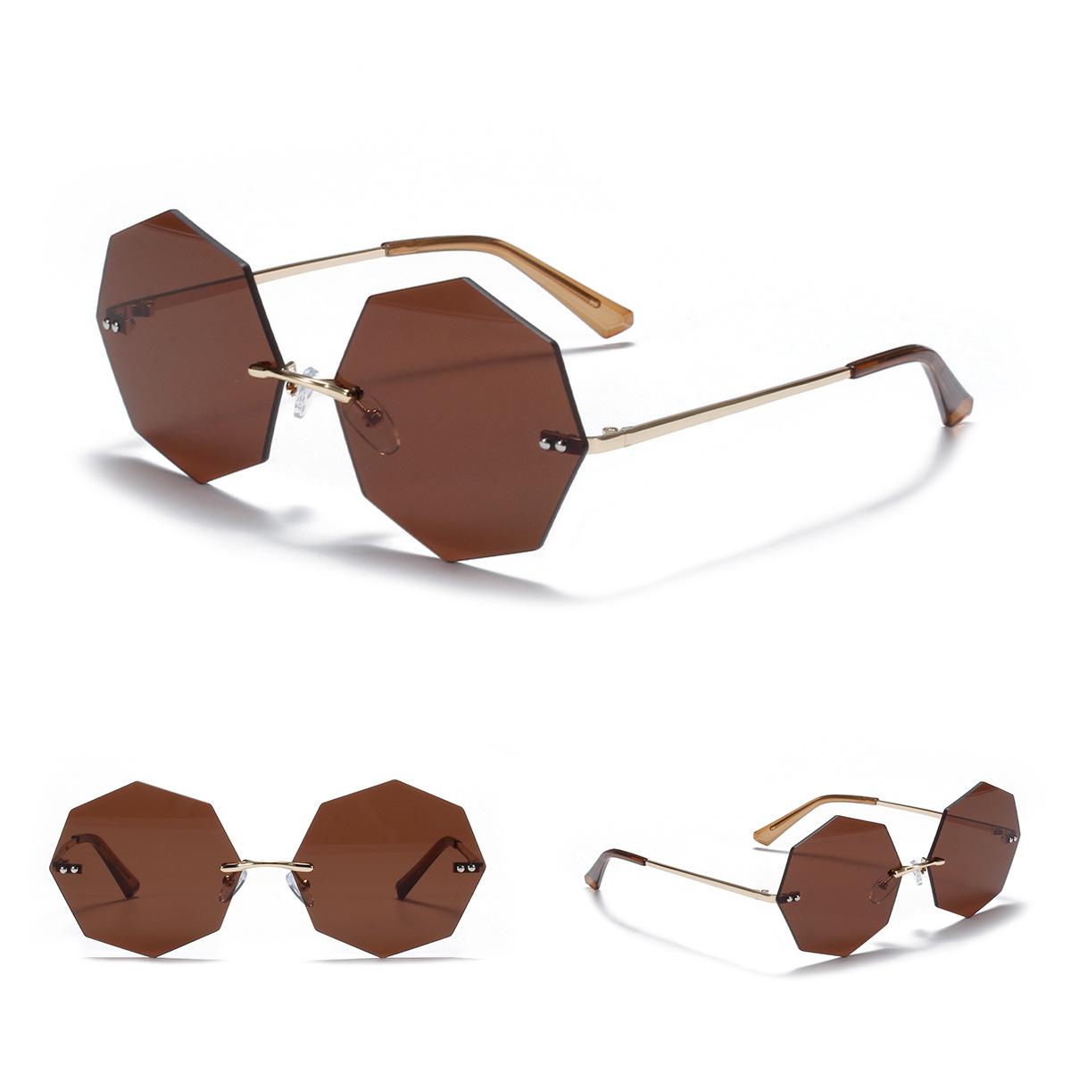 Women's Polygonal Frameless Sunglasses - ladieskits