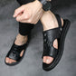 Men's Beach Shoes Leather Outdoor Sandals Pattern European Fashion Sandals - ladieskits - 0