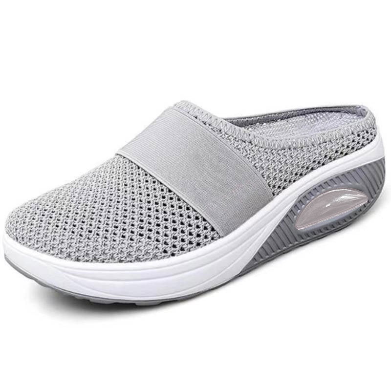 New Women's Slipper Head Large Size Thick Sole Sandals Platform Breathable Mesh Flat Shoes Women Flip Flops