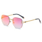 Women's Fashion Rimless Cut Edge Sunglasses - ladieskits