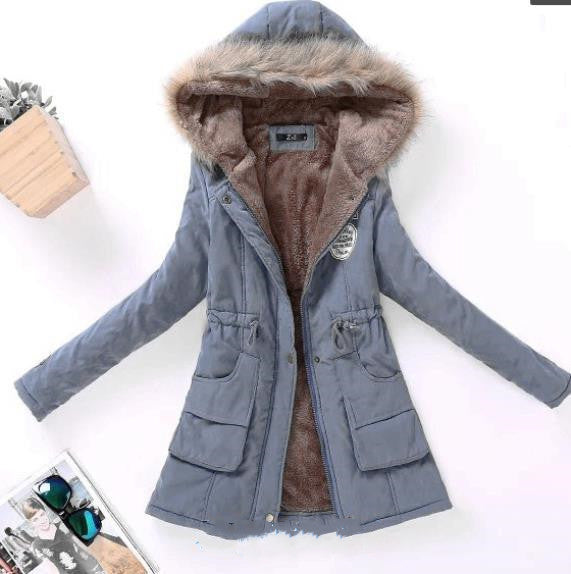 Hooded Winter Jacket Women Fashion Warm Coats Ladies Tops - ladieskits - 0