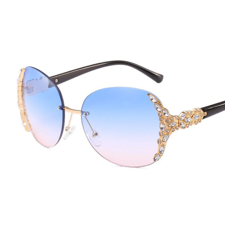 Women's Slimming Rimless UV Protection Sunglasses - ladieskits